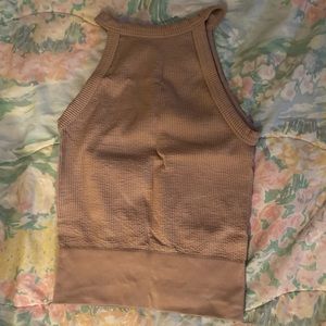 Stretchy ribbed material with cute neckline, worn once